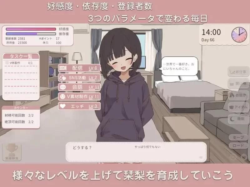 [更新PCSLG动态内嵌汉化] 突然同居的表妹似乎要成为 VTuber v2.00 存档[6G]